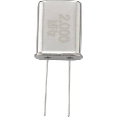 Metalowo-kwarcowy oscylator z dwoma pinami. Nadruk na obudowie: 'M4T 2000'. Stosowany w obwodach elektronicznych do stabilizacji częstotliwości.