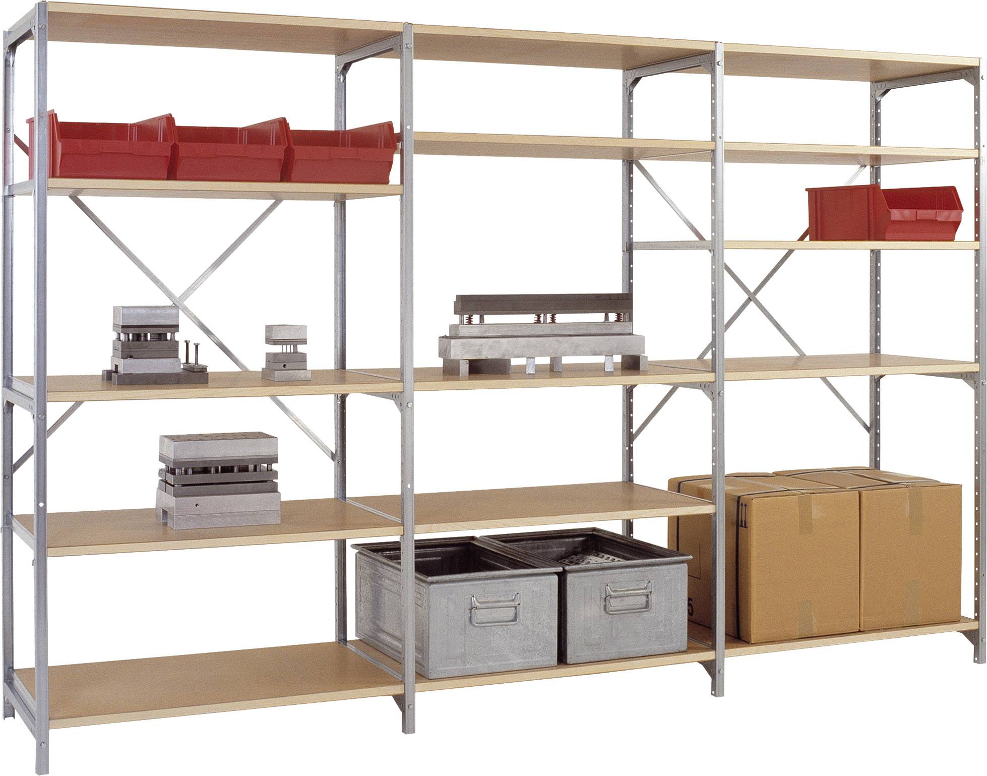 Manuflex RB2108 Базовий стелажний модуль 200 кг (Ш x В x Г) 970 x 2000 x 500 мм сталь оцинкована оцинкована дерев'яна підлога