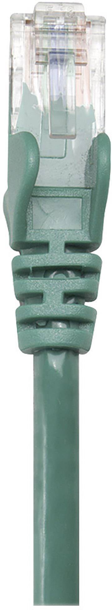 Zbliżenie zielonego kabla sieciowego Ethernet z wtykiem RJ45.