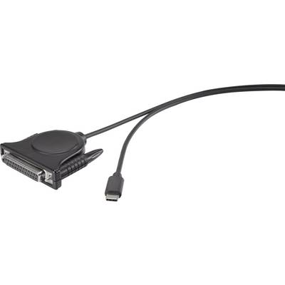 Kabel adaptera USB-C do portu równoległego: złącze równoległe po lewej, wtyczka USB-C po prawej. Idealne do podłączania starszych urządzeń.