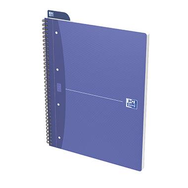 Zeszyt Lila z twardą okładką i perforowanymi otworami na brzegu do łatwego wpięcia.