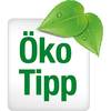 Logo 'Öko Tipp' z dwoma zielonymi liśćmi.