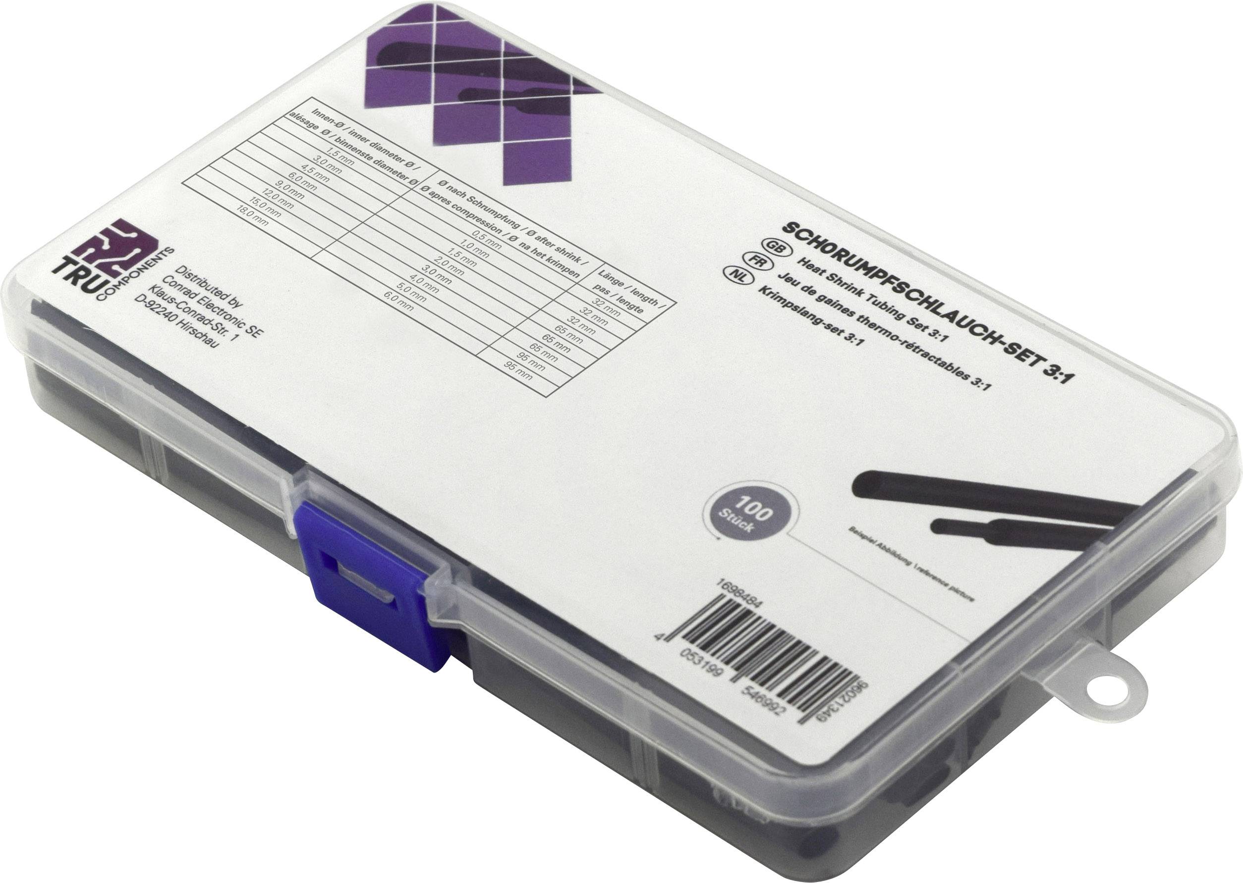 Комплект термоусадочних трубок TRU COMPONENTS TC-6793936 30S012, 3:1, 100 шт.