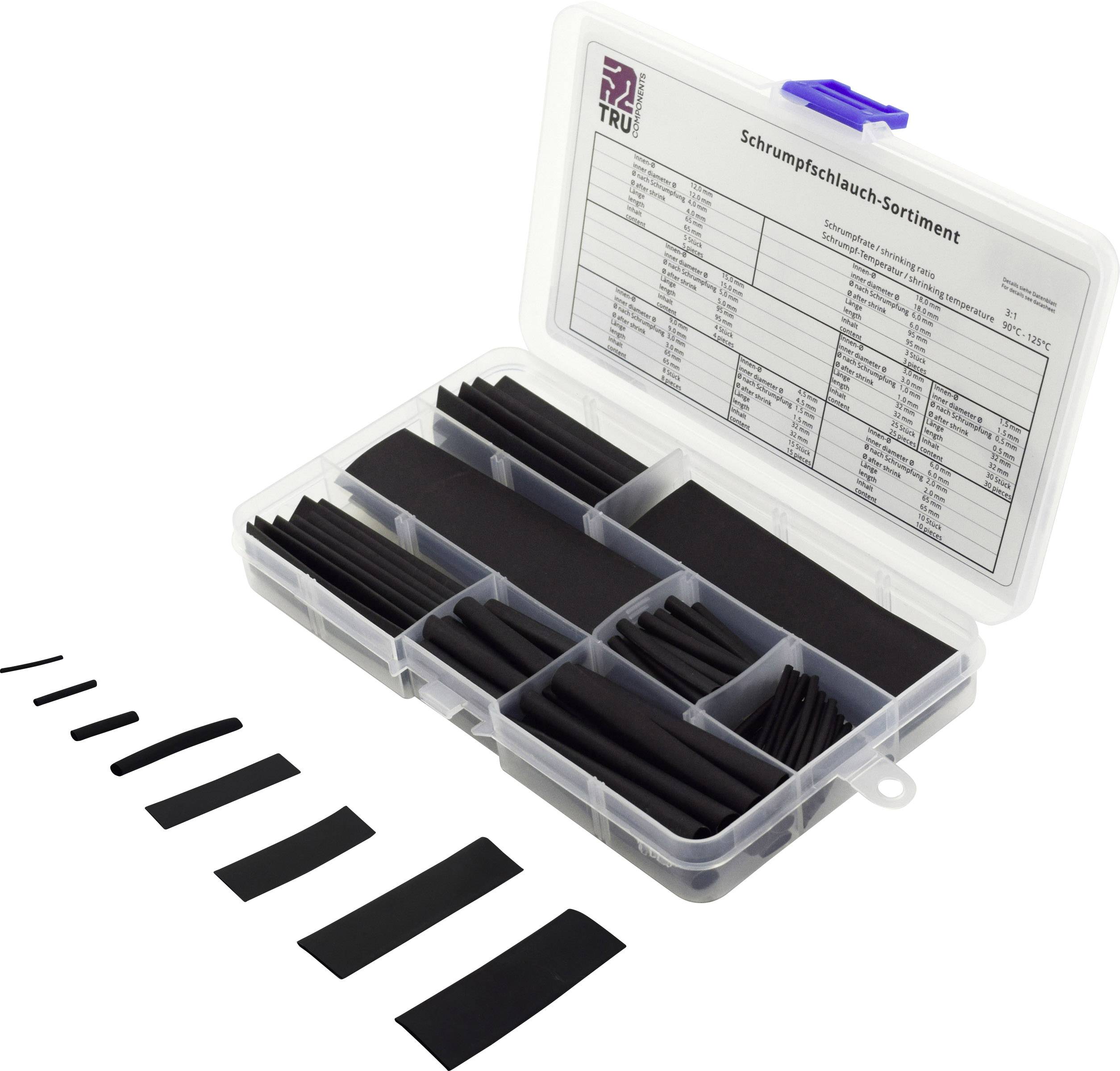 Комплект термоусадочних трубок TRU COMPONENTS TC-6793936 30S012, 3:1, 100 шт.
