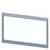 Prostokątna, szara rama z pustym środkiem; możliwe zastosowanie do okna lub wyświetlacza. Brak dodatkowego kontekstu.