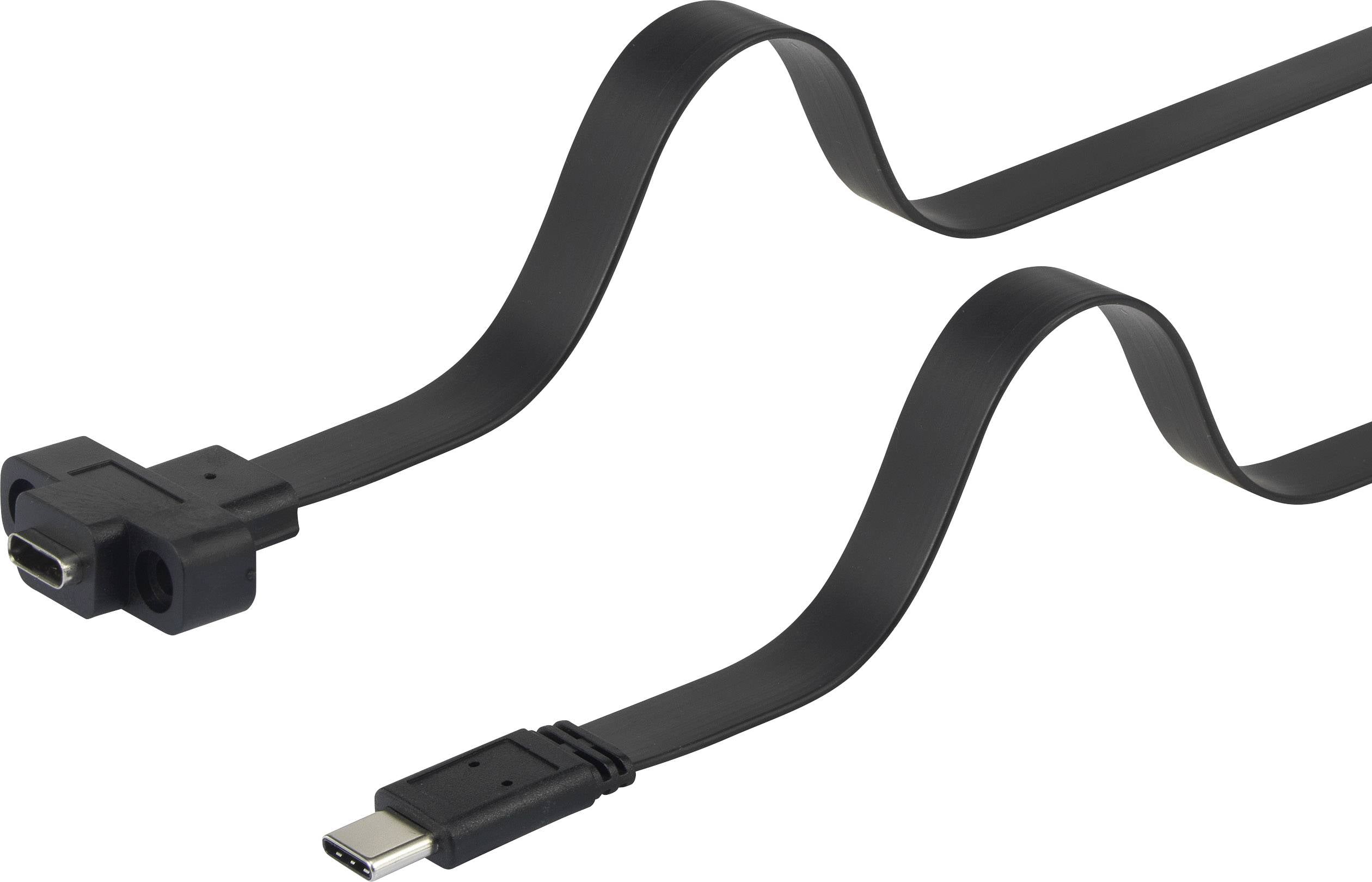 Renkforce Kabel USB USB 3.2 Gen1 Złącze męskie USB-C®, Złącze żeńskie USB-C® 0.50 m czarny ze złączem śrubowym, wysoka e
