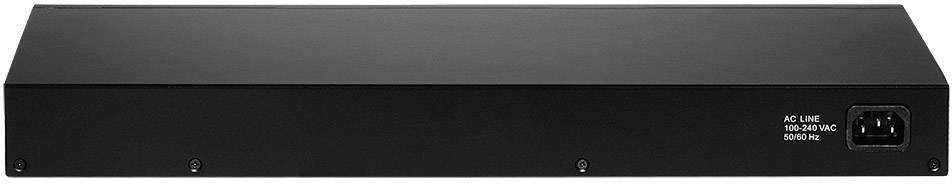 Czarna komponenta elektroniczna z wieloma złączami z tyłu, prawdopodobnie urządzenie sieciowe lub audio.