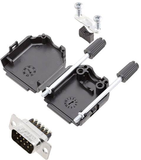 Amphenol L17DPPK09-BK+L717DE09PST Комплект роз'ємів D-Sub чоловічі 180° Кількість контактів: 9 гвинтові 1 шт.