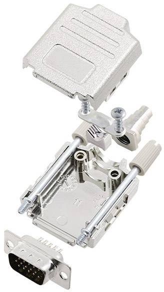 Amphenol L17DPPK09-M+L717HDE15P Комплект роз'ємів D-Sub чоловічі 180° Кількість контактів: 15 Паяльна чашка 1 шт.