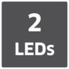 Rysunek przedstawia szary kwadrat z czarnym napisem '2 LED-y'.