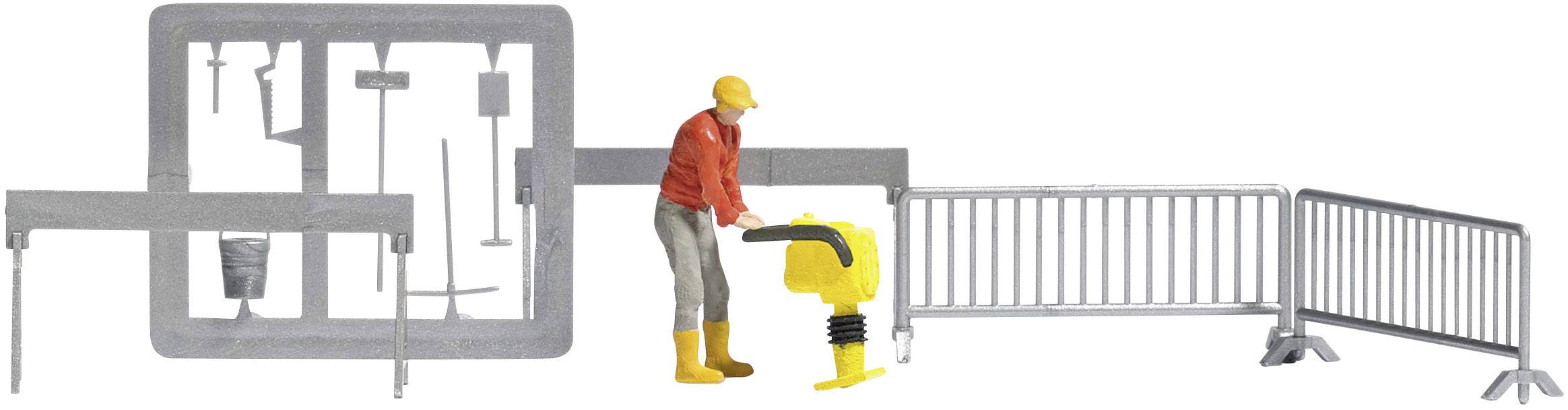 Готова модель вібраційного трамбування Busch 7803 H0 Action Set, пофарбована