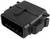 Czarny, prostokątny elektryczny złącze z wieloma stykami przyłączeniowymi.