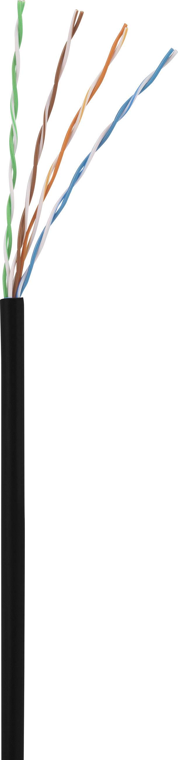 Кабель LAN Renkforce RF-5043848, 1 шт., RJ45, CAT 5e, U/UTP, 5,00 м, чорний