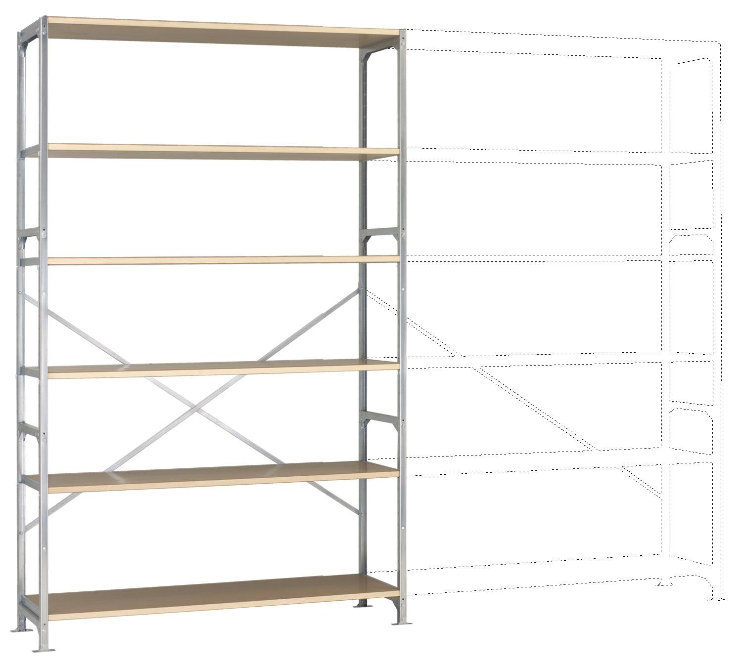 Manuflex RB2564 Базовий стелажний модуль 140 кг (Ш x В x Г) 1470 x 2500 x 800 мм сталь оцинкована оцинкована дерев'яна підлога