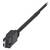 Czarny przewód elektryczny z prostokątną wtyczką i dwoma przewodami, odpowiedni do podłączania urządzeń elektronicznych.