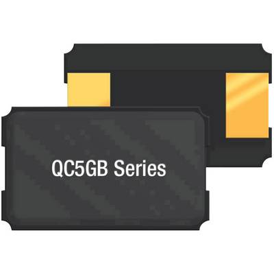 Komponenty półprzewodnikowe z napisem 'QC5GB Series' w kolorze białym. Dwa czarne chipy ze złotymi powierzchniami styków.