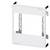 Prostokątna, biała rama montażowa z uchwytami po bokach, przeznaczona do zabudowy urządzeń elektronicznych w ścianach.