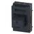 Wyłącznik nadprądowy w czarnej obudowie, montowany pionowo, przeznaczony do zastosowań przemysłowych.