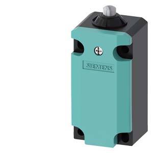 Czarno-niebieski przełącznik elektroniczny z czerwonym przyciskiem, z logo 'Siemens' na przedniej stronie.