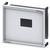 Prostokątny, płaski model CAD urządzenia elektronicznego z ekranem pośrodku, otoczonym białą ramką.