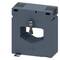 Prostokątny, szary przekładnik prądowy z centralnym otworem do przeprowadzania przewodów, stosowany w obwodach elektrycznych.