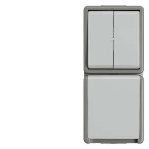 Електромонтажні аксесуари Siemens, вимикач серії Delta, сірий, 5TA4815, 1 шт.