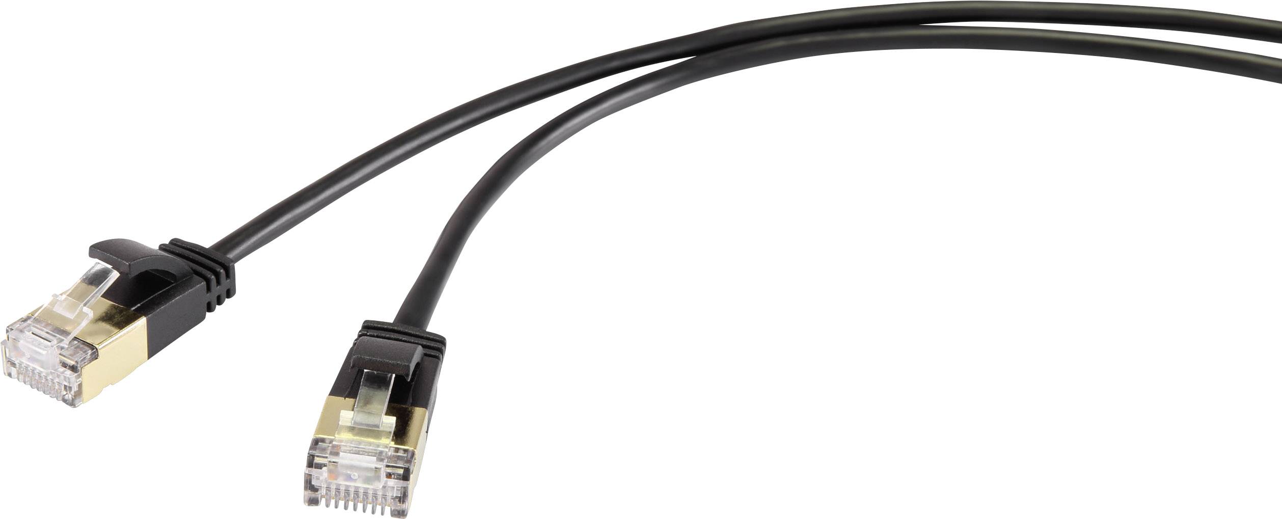 Мережевий кабель Renkforce RF-4538188, 1 шт., RJ45, CAT 8.1, F/FTP, 1.00 м, чорний