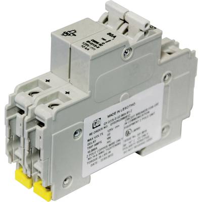 Elektryczny wyłącznik mocy z technicznym oznakowaniem na przedniej części, wraz z informacją o miejscu produkcji w Lesotho.