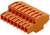 Pomarańczowy elektryczny element łączący z wieloma gniazdami, odpowiedni do podłączania kabli w systemach elektrycznych.