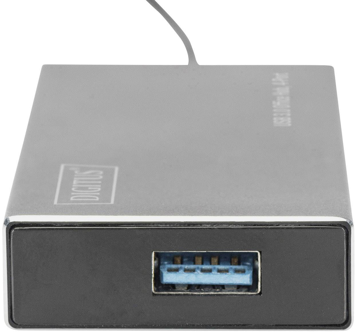 Digitus DA-70240-1 USB-Hub 4 порти USB-A USB 3.0 5 Гбіт/с алюмінієвий корпус чорний DA-70240-1