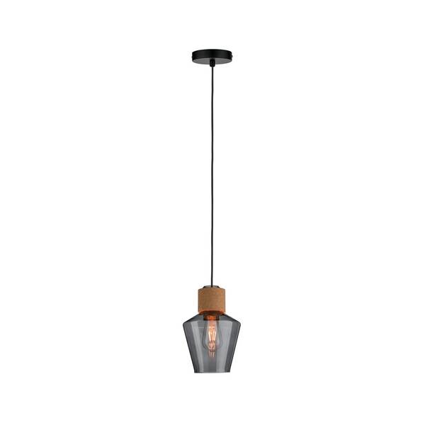 Lampa sufitowa, podwieszana Paulmann Edla 79740 E-27 20 W czarny, kork, smoke
