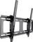 Ruchoma, czarna metalowa ścienna podstawa do telewizora z otworami do elastycznego montażu oraz mechanizmem pochylania, umożliwiającym optymalne ustawienie ekranu.