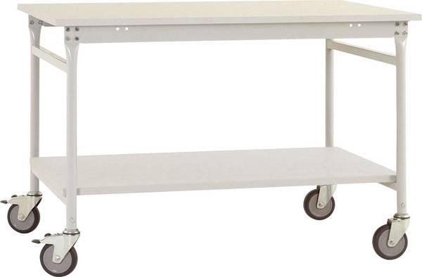 Manuflex BB4001.7035  Stolik mobilny 750x500x850 mm, płyta melaminowa RAL7035, jasnoszary  szary błyszczący