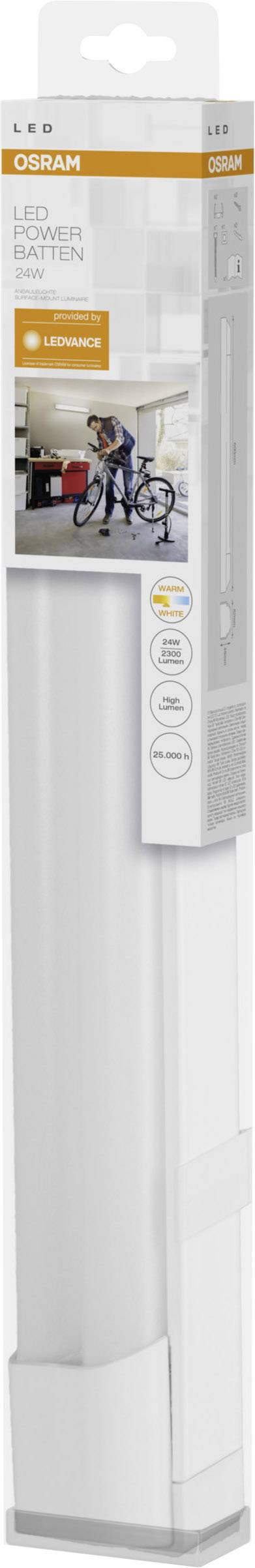 Belka LED w opakowaniu. Marka oraz cechy produktu, takie jak efektywność energetyczna i wartość lumenów, są wyeksponowane.