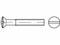 Rysunek techniczny wkręta z nagwintowanym stożkowym łbem ze szczelina, widok z boku i z góry.