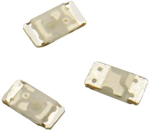 Trzy małe elementy elektroniczne, prawdopodobnie rezystory SMD, na białym tle.