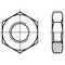 Rysunek techniczny nakrętki. Po lewej: widok z góry ukazujący kształt sześciokątny i okrąg. Po prawej: widok z boku z gwintem wewnętrznym.