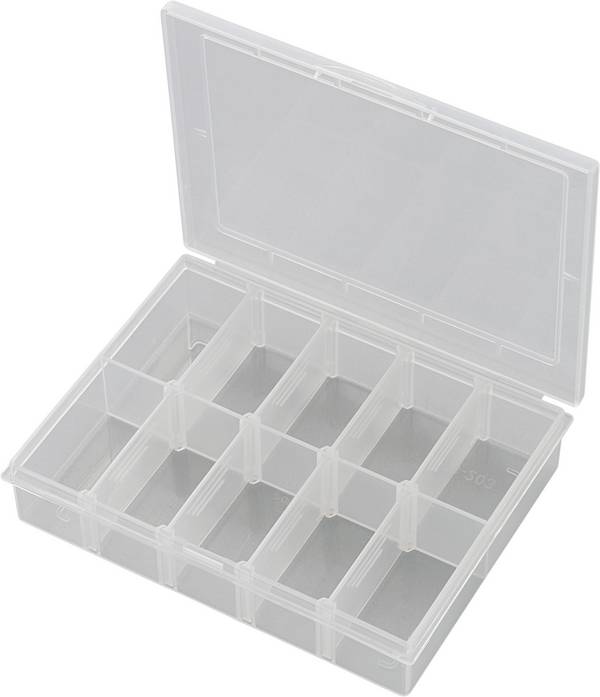 TRU COMPONENTS EKB-203 Skrzynka (D x S x W) 139 x 95 x 25 mm Ilość przegród: 10 zmienny podział Opis 1 szt.
