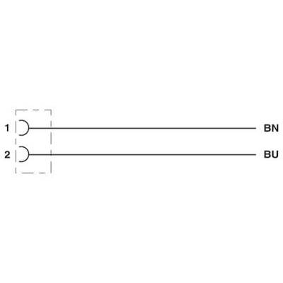 Diagram przedstawia dwie linie równoległe, oznaczone numerami 1 i 2, połączone przez BN i BU.