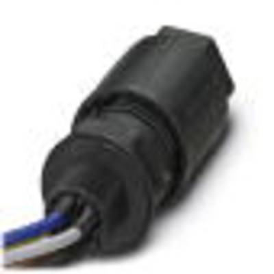 Czarny wtyk z wielokolorowymi kablami w tle. Główny element połączeń elektronicznych.