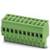 Prostokątny, zielony złącze z wieloma otworami przyłączeniowymi, typowo stosowany w połączeniach elektronicznych.