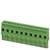 Zielony elektryczny złącz wielostykowy, przeznaczony do stosowania w urządzeniach elektrycznych lub szafach sterowniczych.