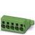Zielony, pięciobiegunowy elektryczny złącze wtykowe ze złączkami śrubowymi, stosowany do podłączania przewodów w obwodach elektrycznych.