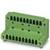 Zielony elektryczny złącze wtykowe z dwiema rzędami czarnych styków, odpowiedni do montażu na płytce drukowanej w układach elektronicznych.