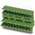 Zielony, wielowarstwowy złącz z wieloma prostokątnymi otworami, odpowiedni do zastosowań elektronicznych lub elektrycznych.