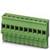 Zielony złącze wielostykowe, przeznaczone do zastosowań elektronicznych, służące do łączenia przewodów lub kabli.