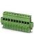 Zielony elektryczny złącze wtykowe do płytek drukowanych, z wieloma zaciskami przyłączeniowymi, do połączeń elektrycznych w obwodach elektronicznych.