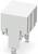 Biały elektryczny adapter przyłączeniowy o kształcie blokowym, przedstawiony w perspektywie.