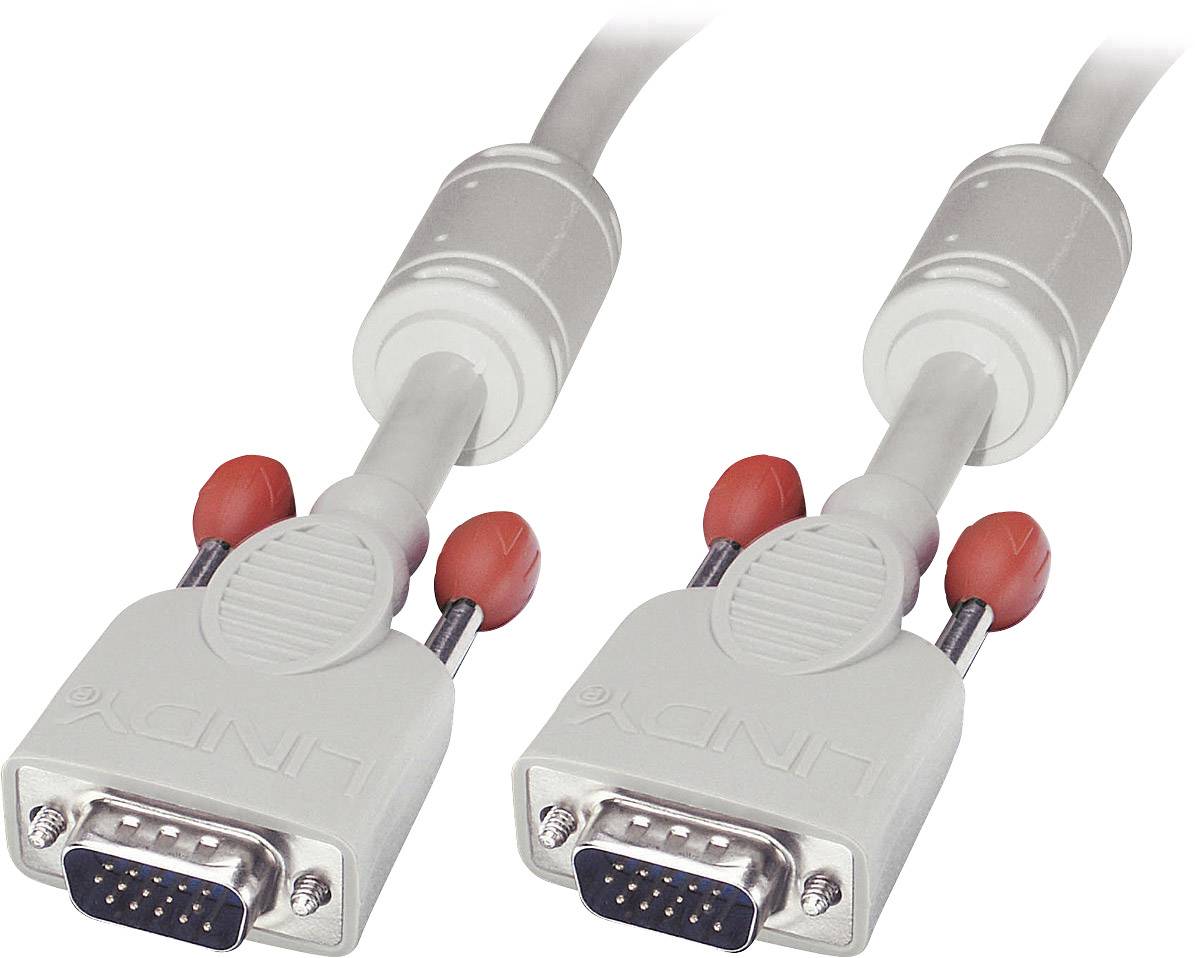 LINDY VGA kabel Wtyczka VGA 15pin, Wtyczka VGA 15pin 2.00 m szary 36342 VGA-Kabel