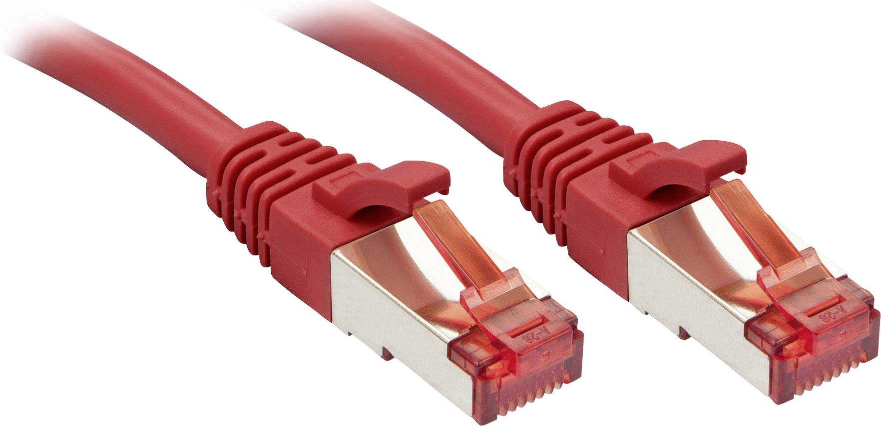 Сетевой кабель LINDY 47738 RJ45, патч-кабель CAT 6 S/FTP 10,00 м, красный, с фиксирующими крючками, 1 шт.